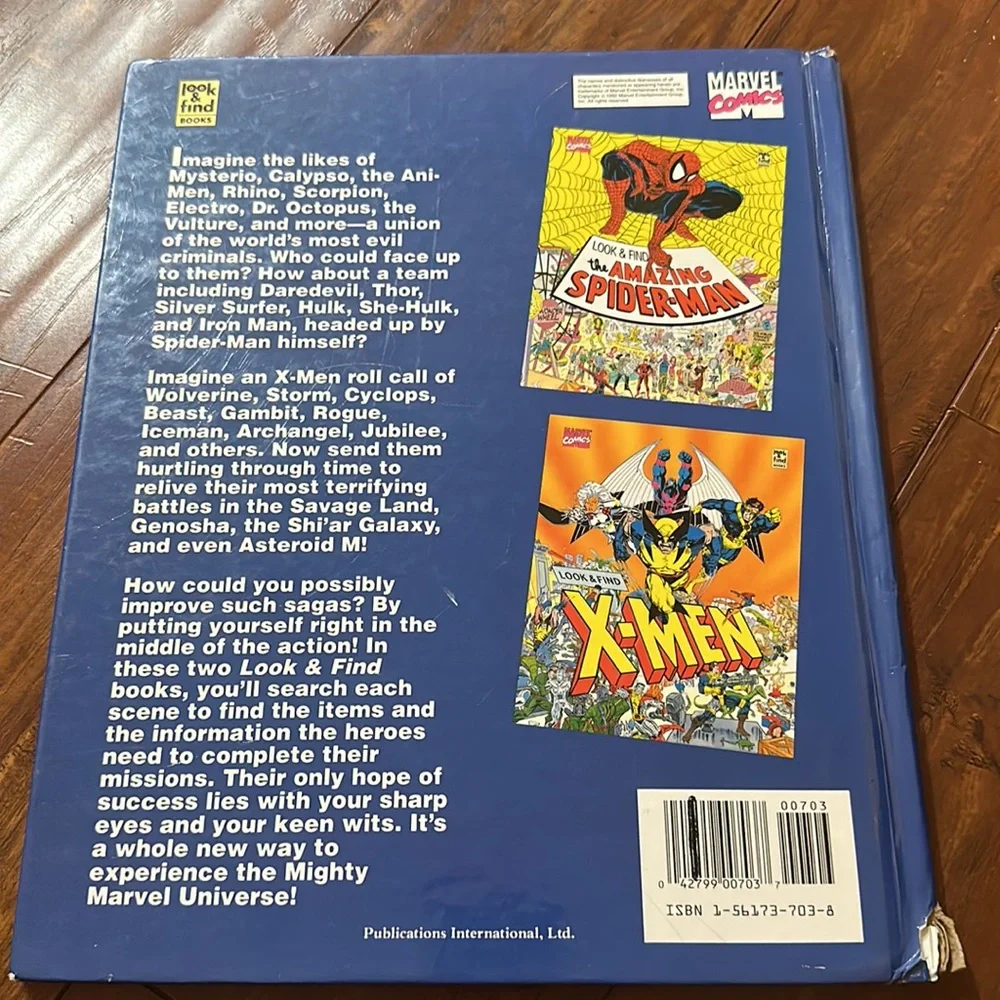 1992 Marvel X-Men Look and Find Hardcover 1st Printing Vintage Comic Book